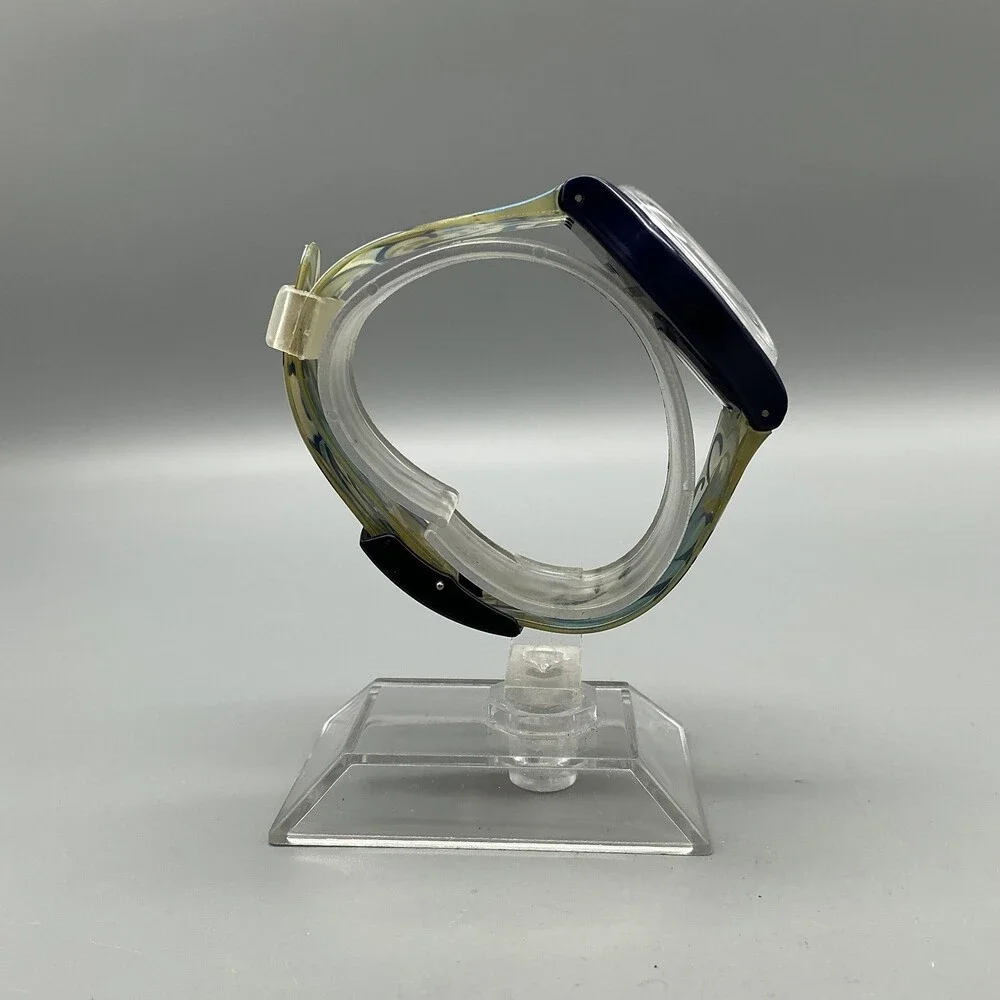 Vintage Swatch Algarve Men Watch 34mm White Blue Band Swiss New Battery